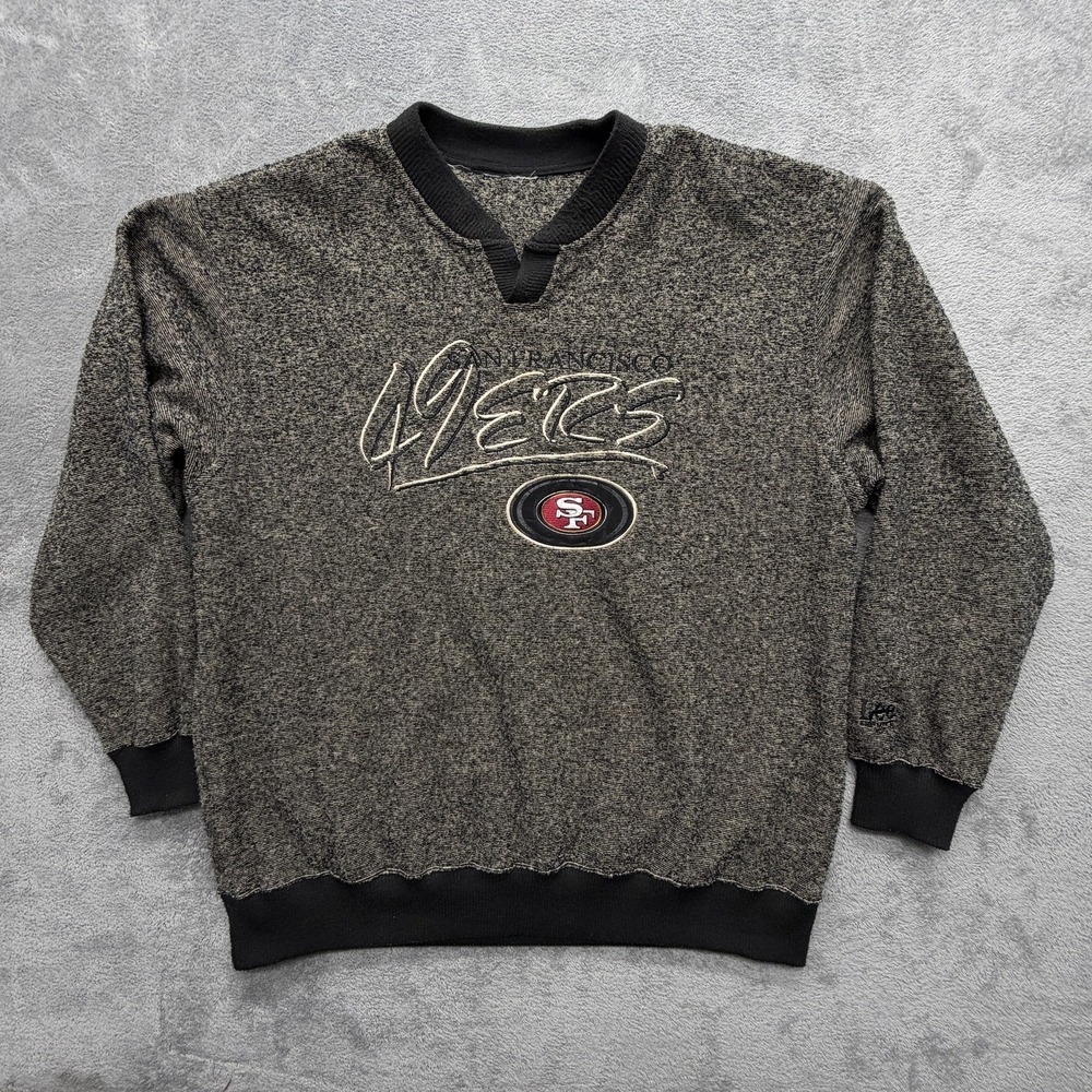 Vintage San Francisco 49ers Sweatshirt Mens Gray NFL Football Lee Pullover